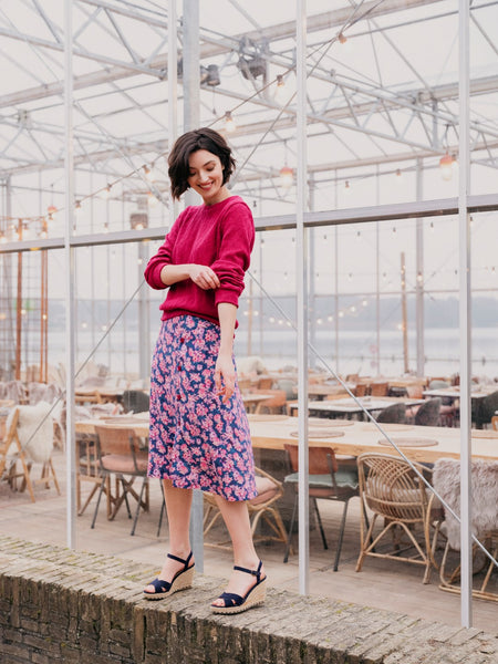 Atelier Jupe - Wazige roze bloemenprint viscose - Afbeelding 2